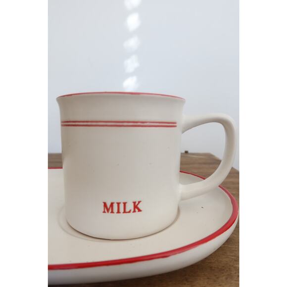 Hearth & Hand Magnolia Cookies & Milk Plate Set Stoneware Santa Christmas Cookie - Picture 7 of 7